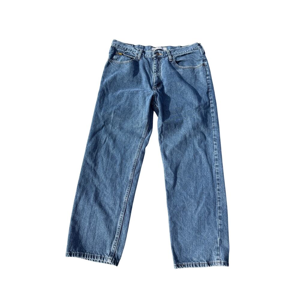 Lee mens jeans relax fit worn missing size tag small tear and stain 36x30 9